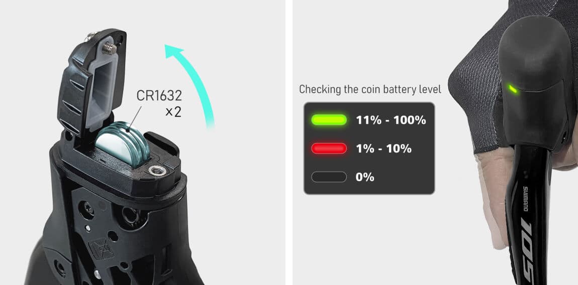 105 and GRX shifters have two batteries