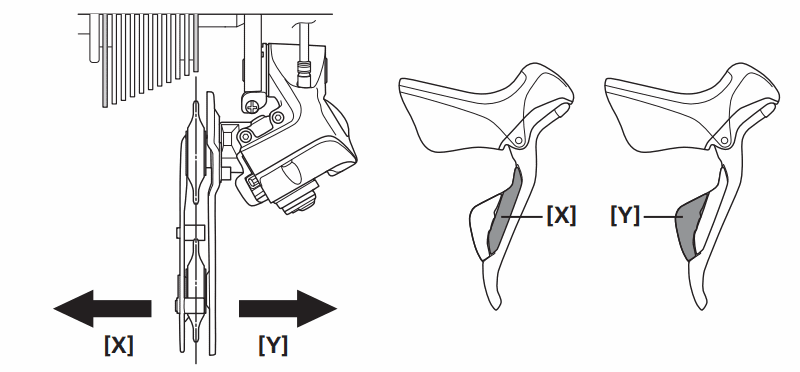Adjust a road rear derailleur using shifter buttons
