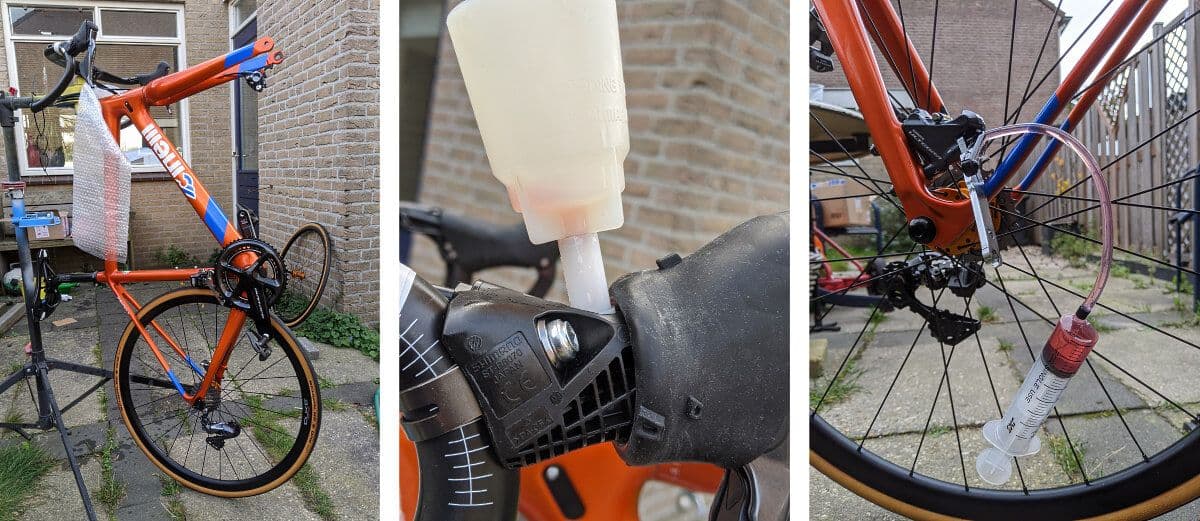 Bleeding with the bike vertical