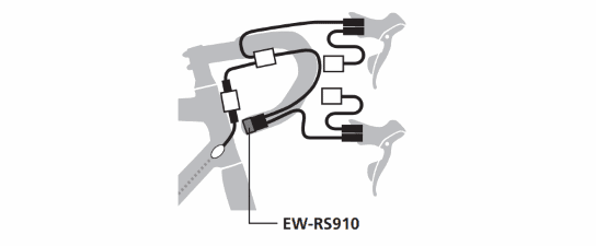 schematic of the EW-RS910 on an 11-speed di2 bike