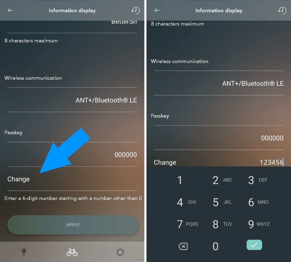 Change the wireless passkey using the mobile app