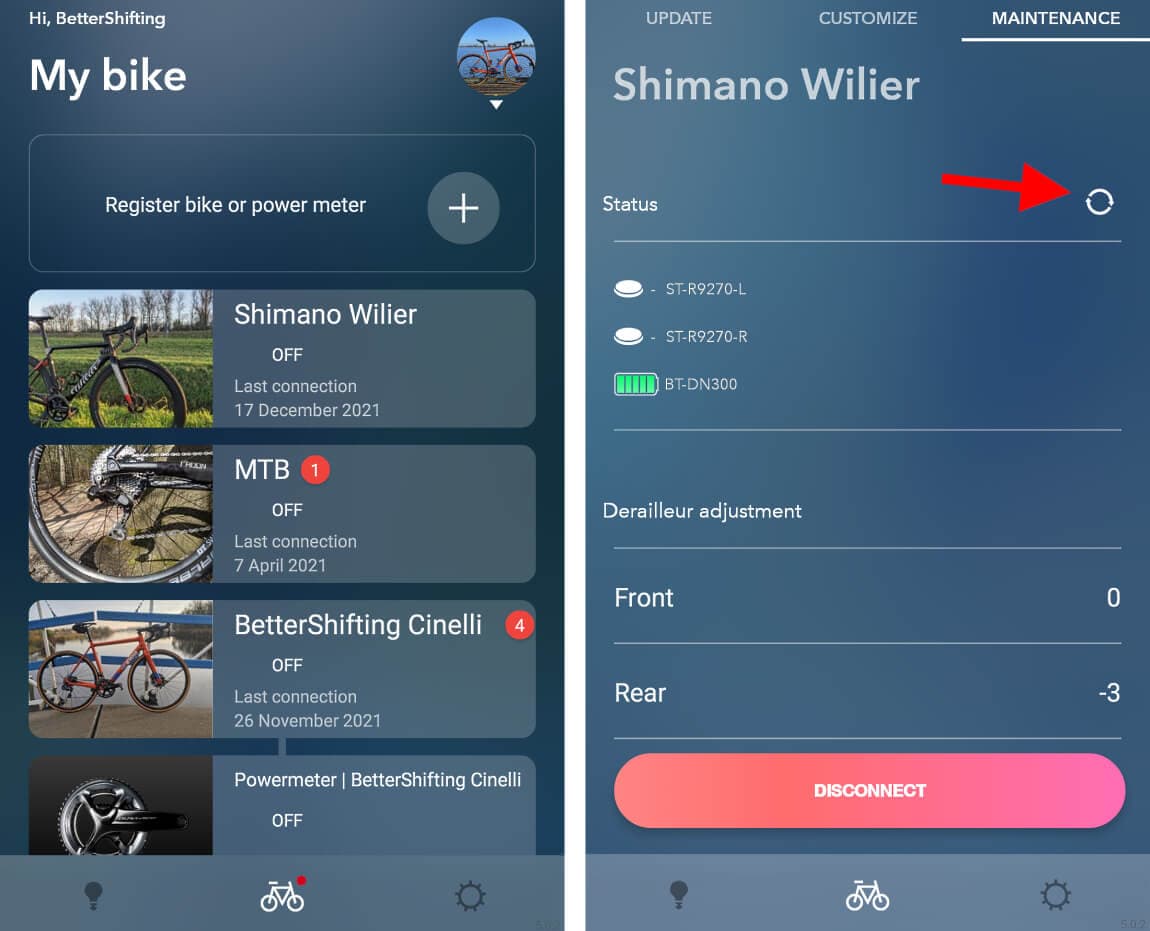 Check battery using the app