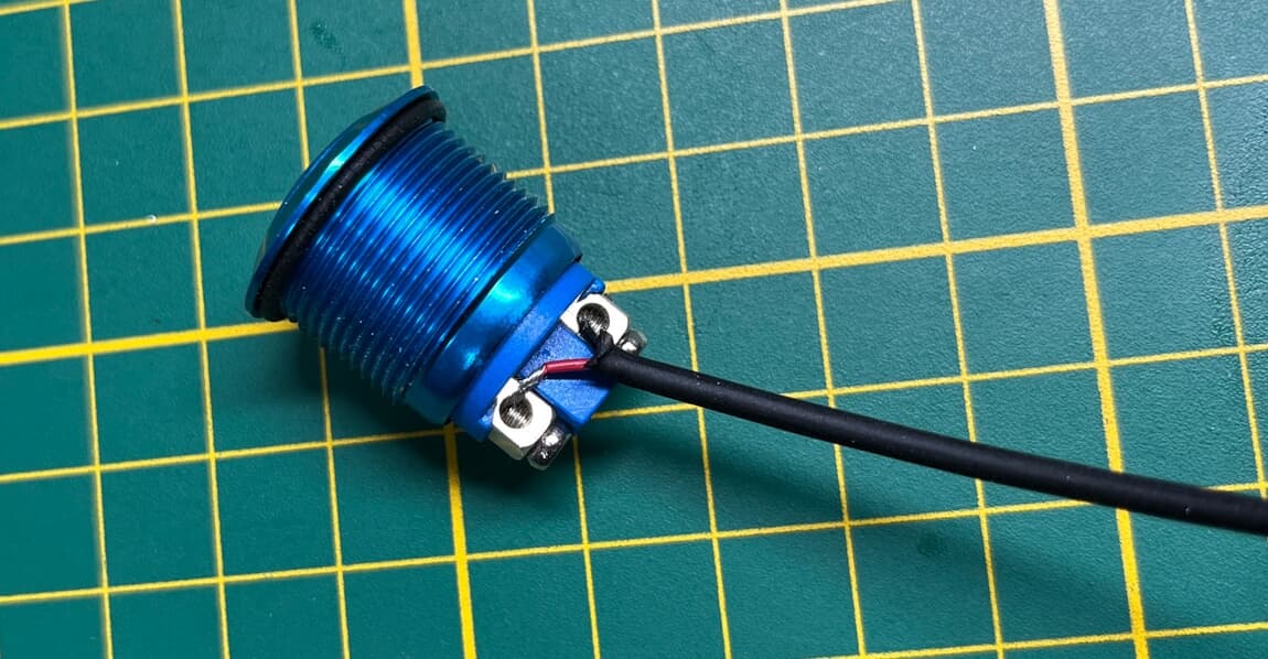 Wires connected to a switch / button