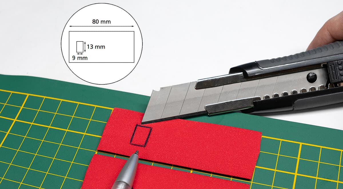 I cut the hole about 1.5cm from the edge