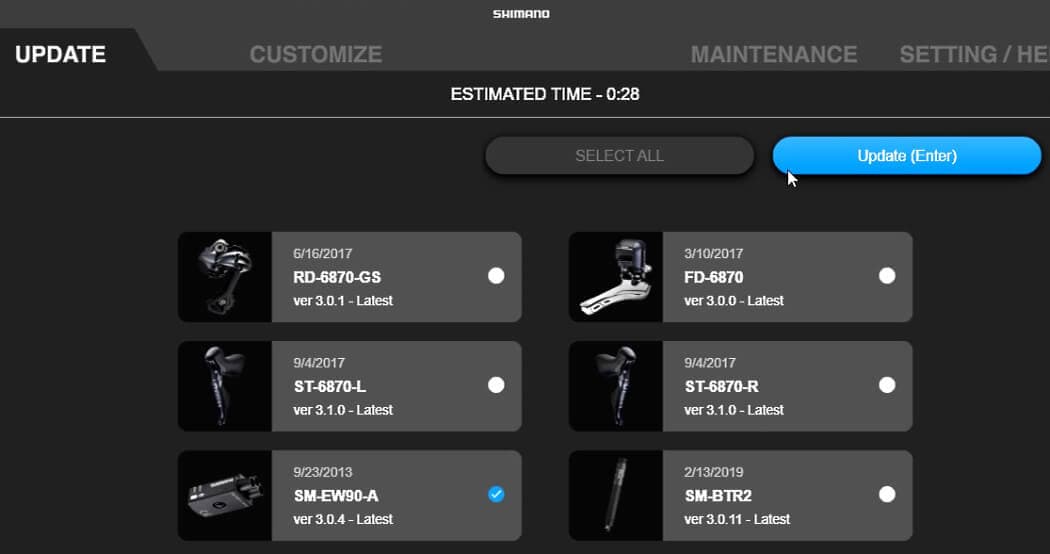 Update firmware using E-Tube V4
