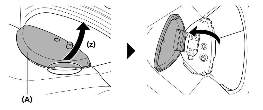 Open the power meter charge port cover