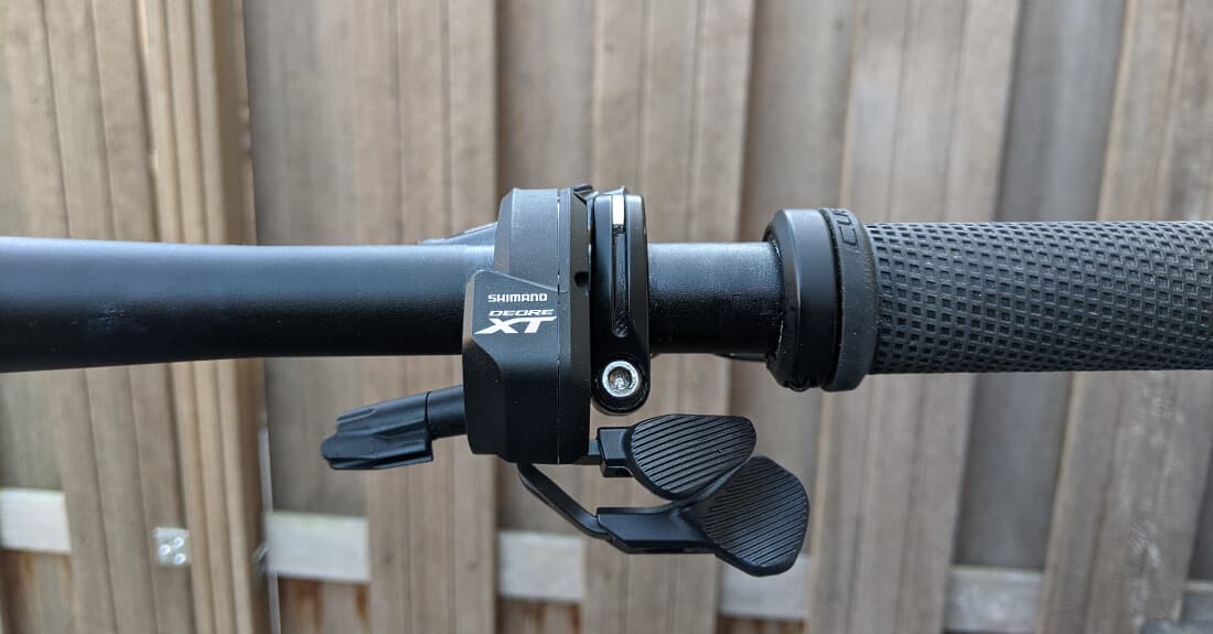 Shift lever and grip installed