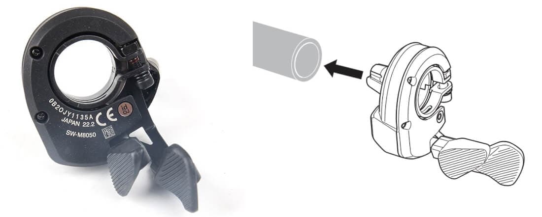 Slide the shifter onto the handlebar