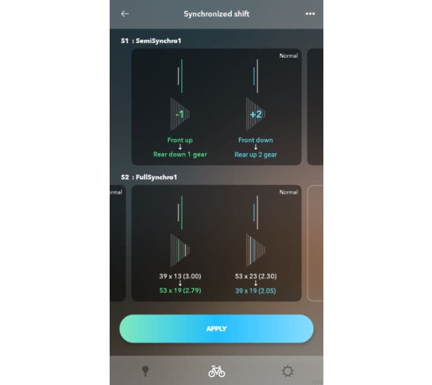 Apply shift settings