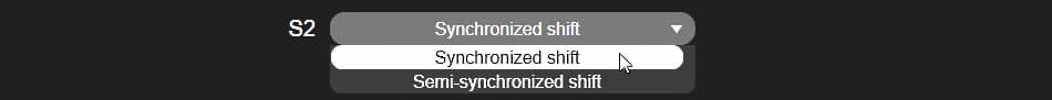 Change the synchro shift mode