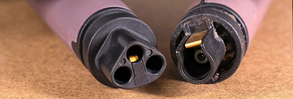 12-speed battery on the left, 11-speed battery on the right