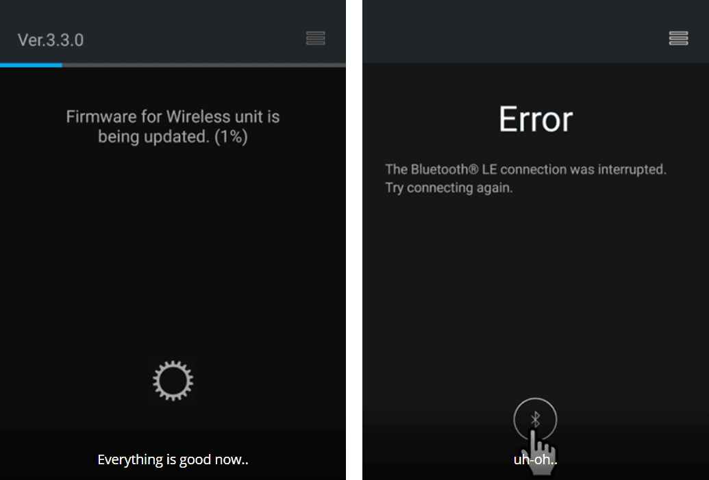 Wireless update error