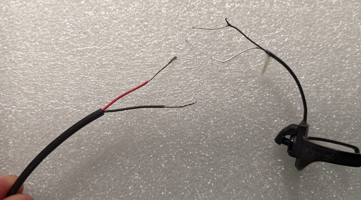 Two small wires are inside