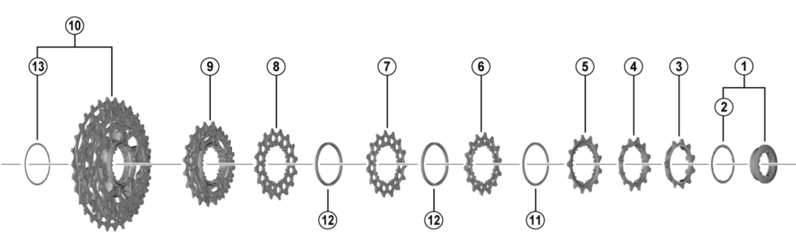 12-speed cassette spacers