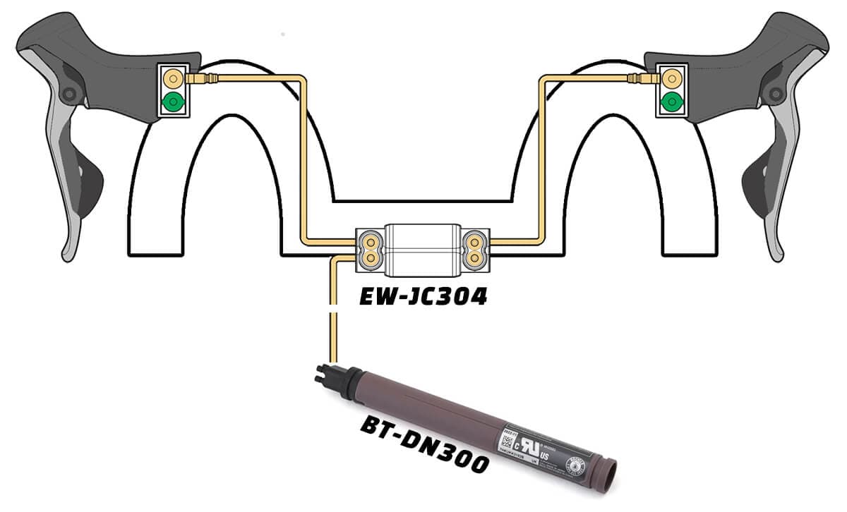 The battery and both shifters are connected to the JC304 junction
