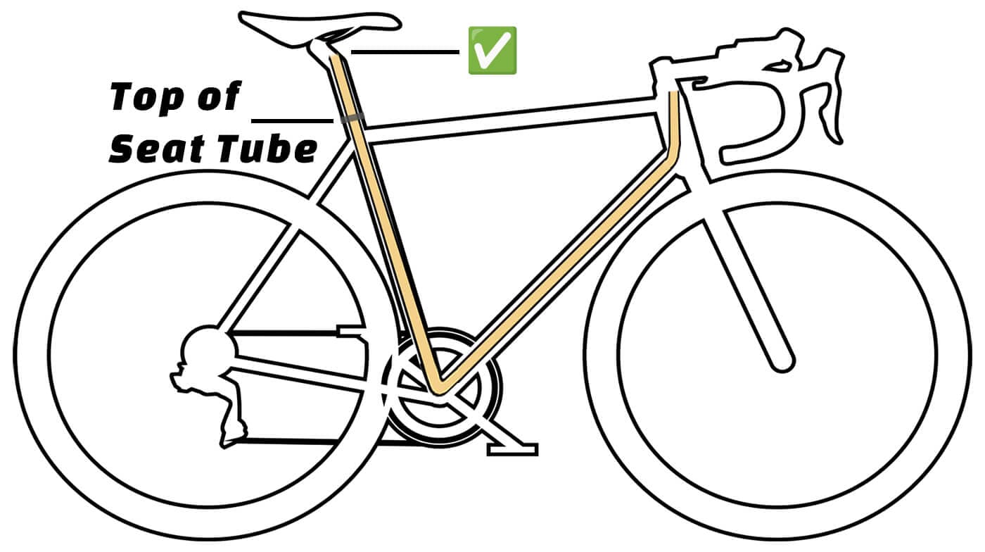 This wire is OK, it extends well beyond the top of the seat tube