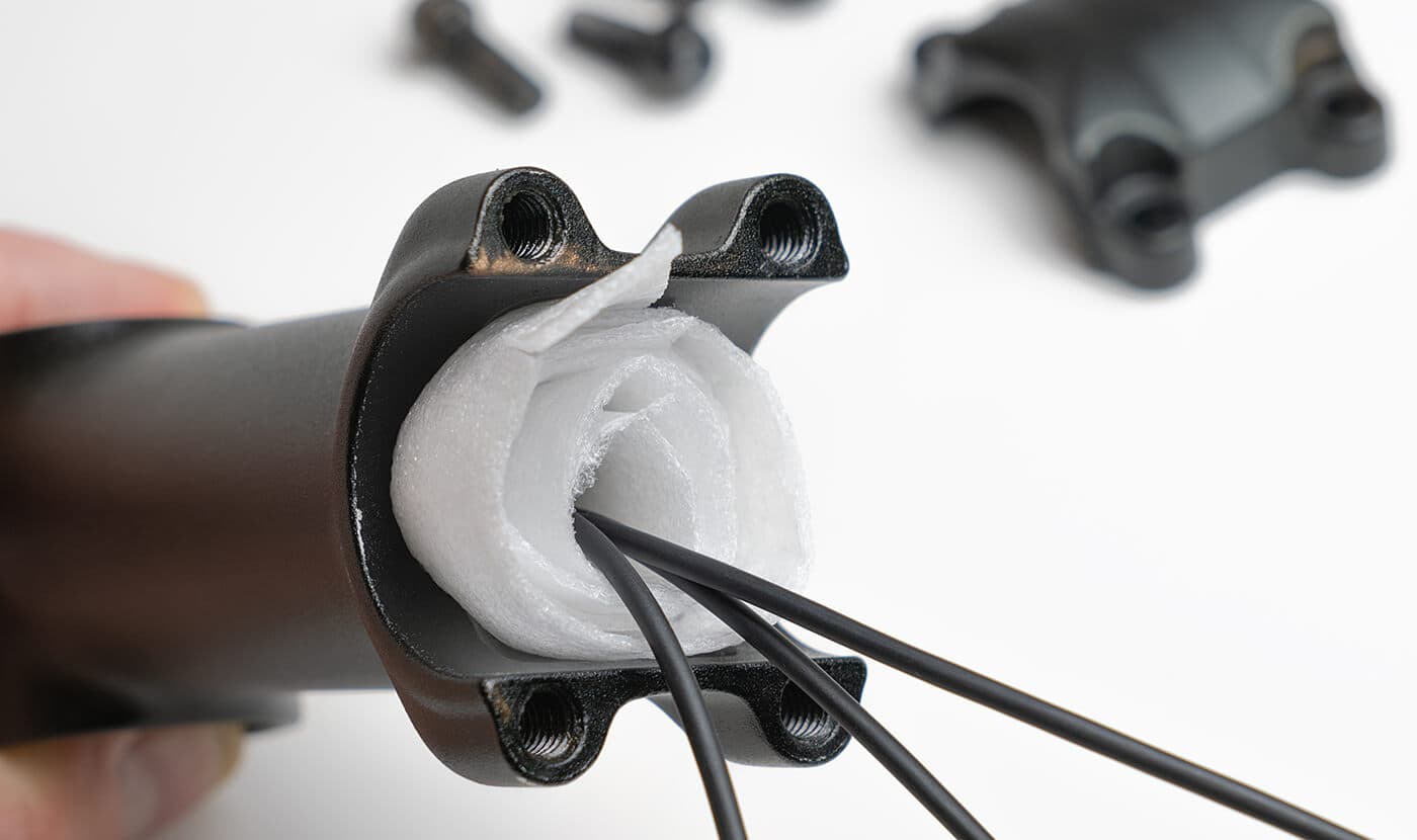 Wires going in and out of the stem