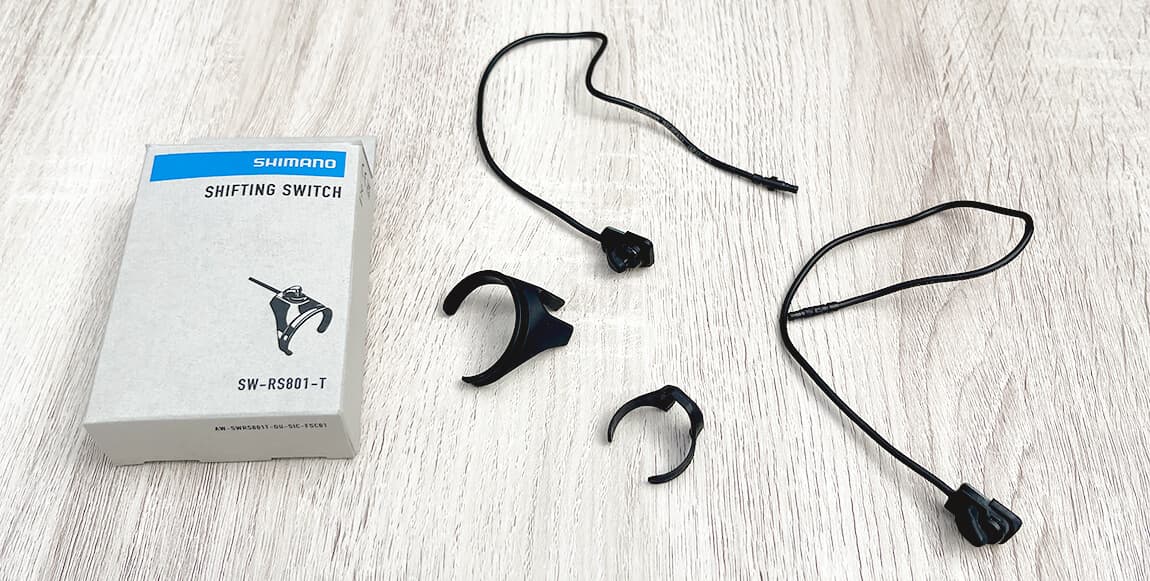 Two SW-RS801-T shifters, with the 31.8mm clamp and the 24mm clamp