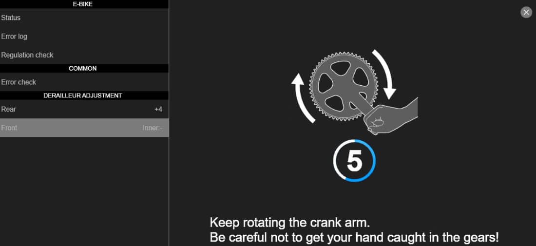 Adjust the FD, turn the crank
