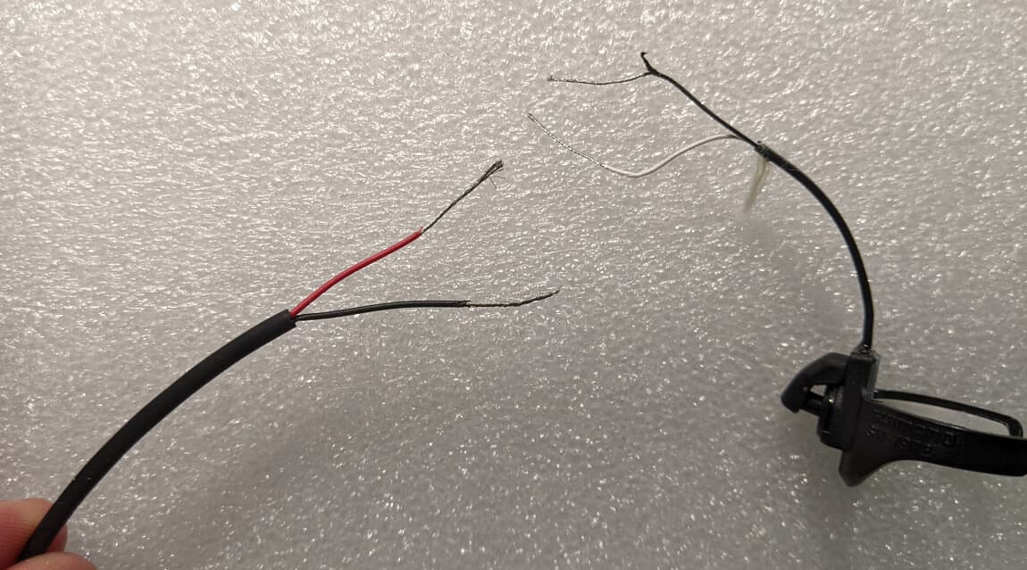 Two small wires are inside