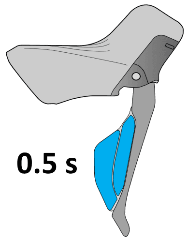 Press and hold shifter buttons for 0.5s or more