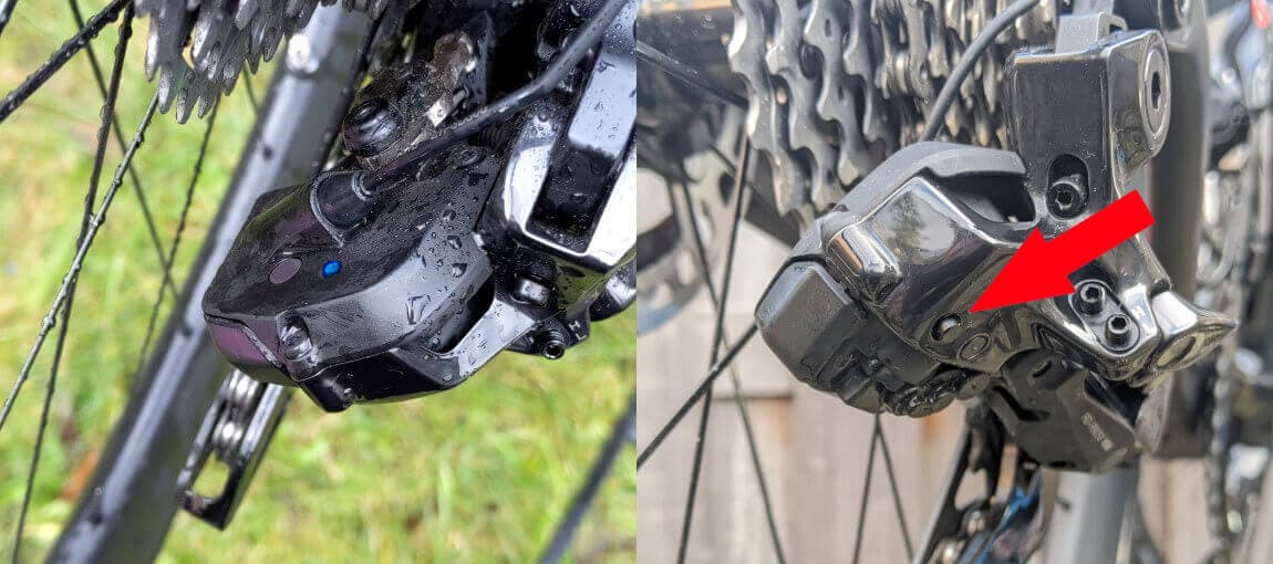 Button and LED on 12-speed rear derailleurs