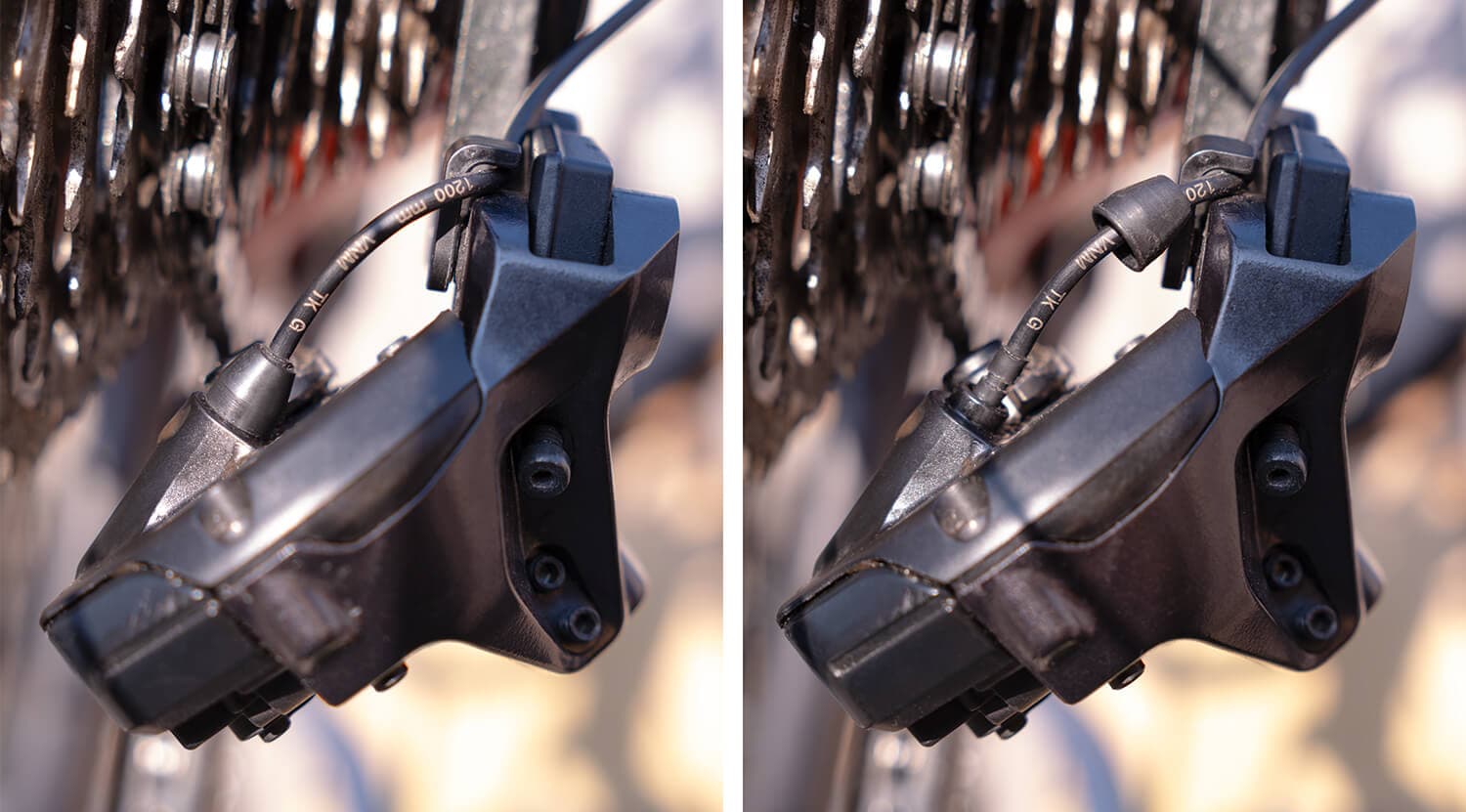12-Speed rear derailleur with cover slid up and not