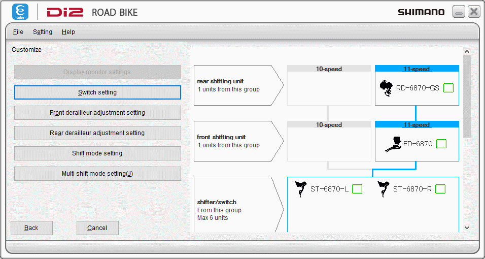 Customise synchronized shift