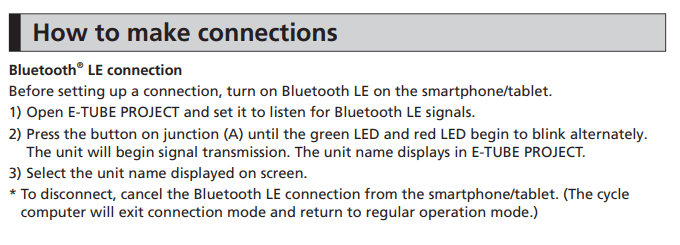 Di2 bluetoothLE connections
