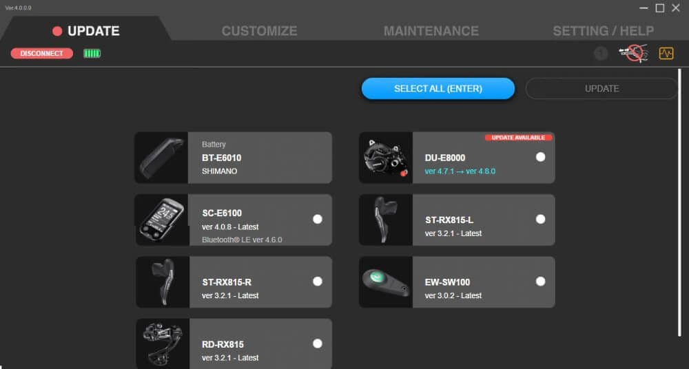 Update screen before selecting the components to update