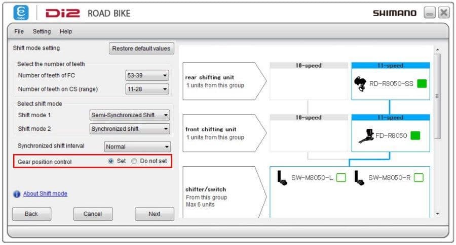 Disable gear position ETP 3.4.5 button