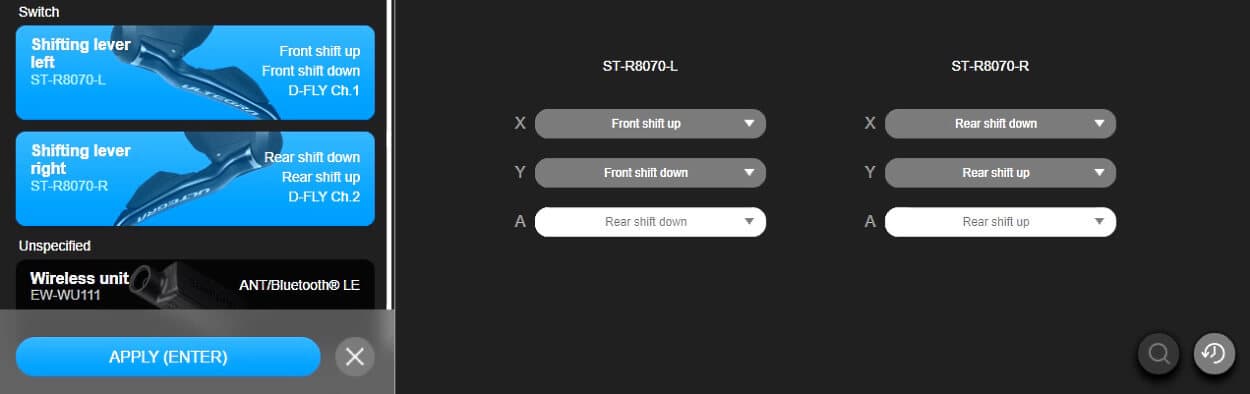 After setting up the shifters