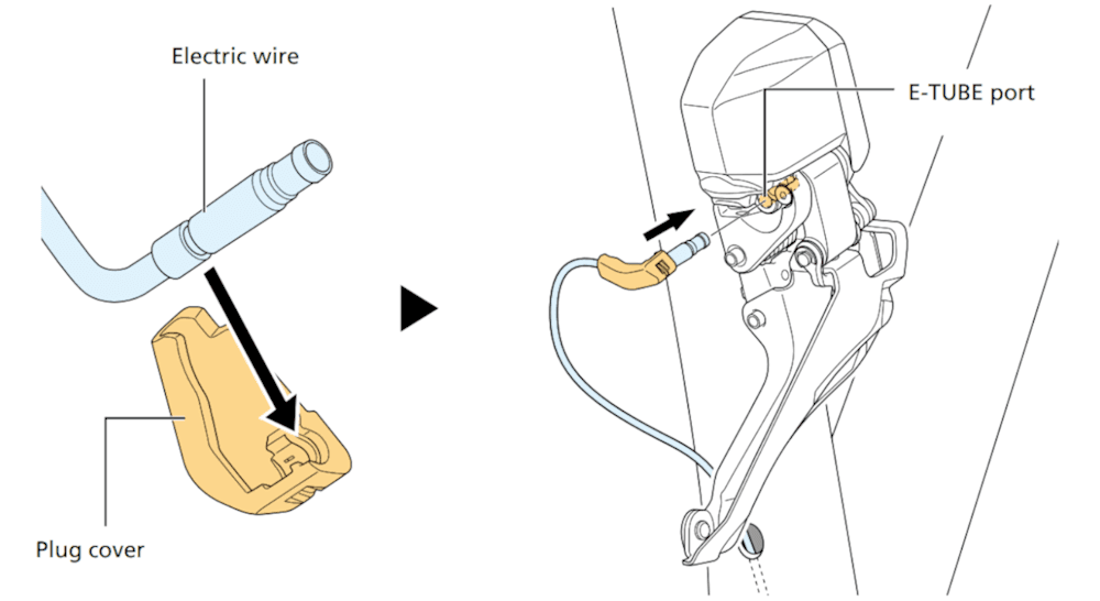 Connect the wire to the front derailleur