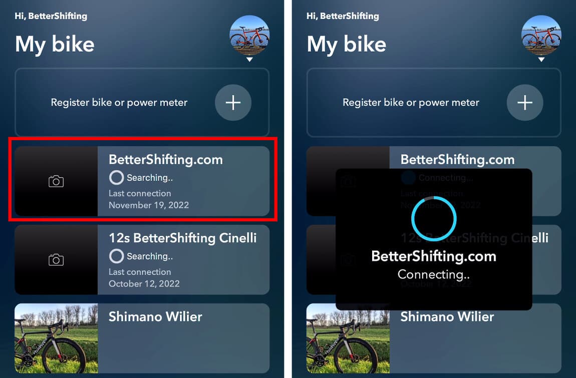 Connect to the bike using e-tube project